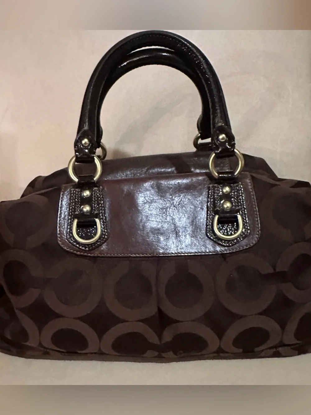 Coach Madison Sabrina Dark Brown Satchel Handbag